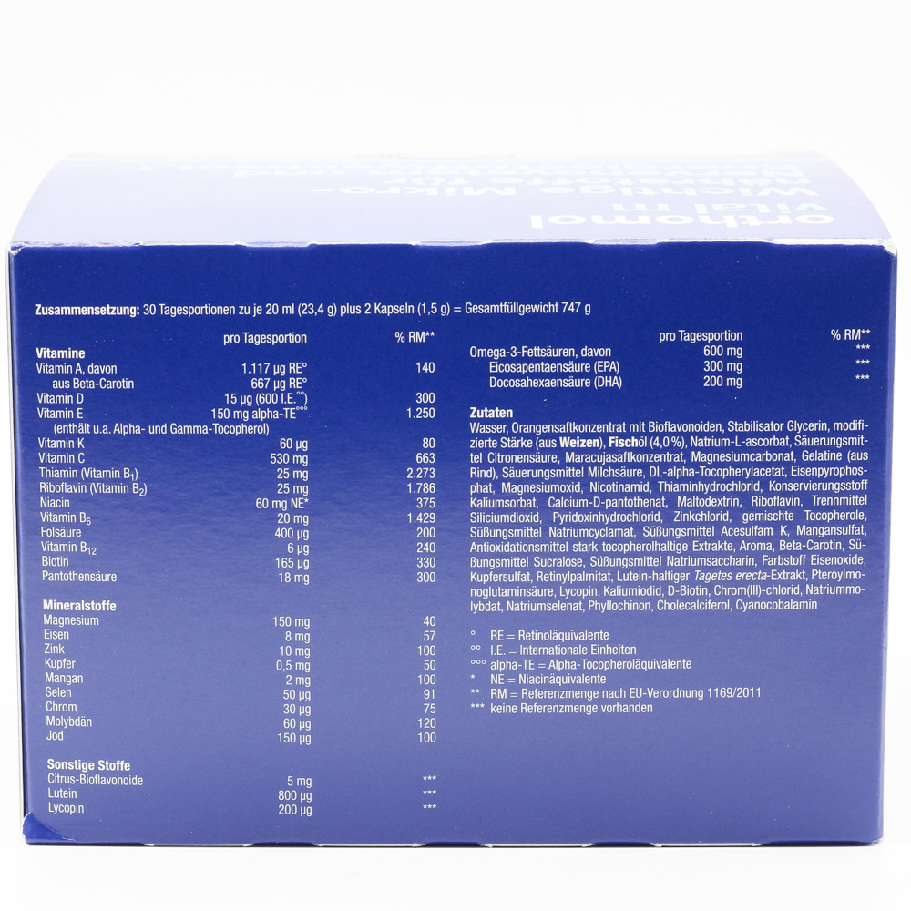 ORTHOMOL Vital M Trinkfläschchen/Kaps.Kombipack.