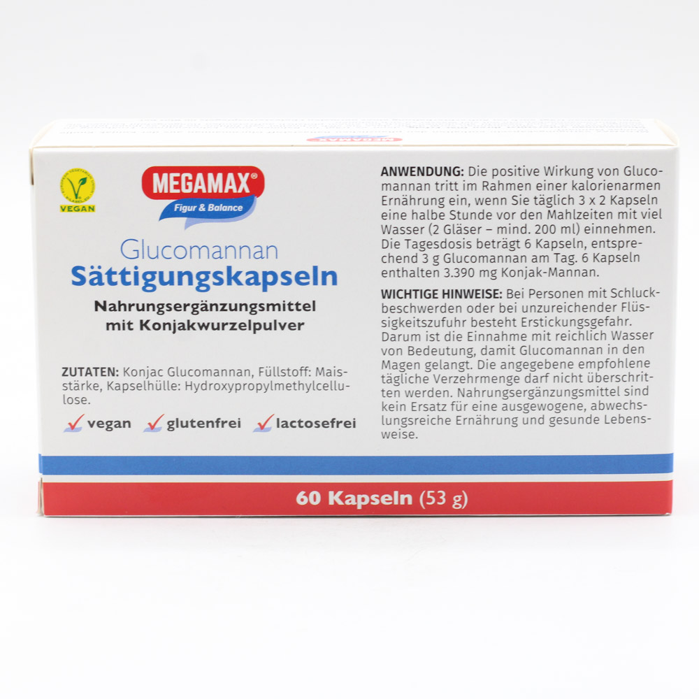 MEGAMAX Sättigungskapseln Glucomannan