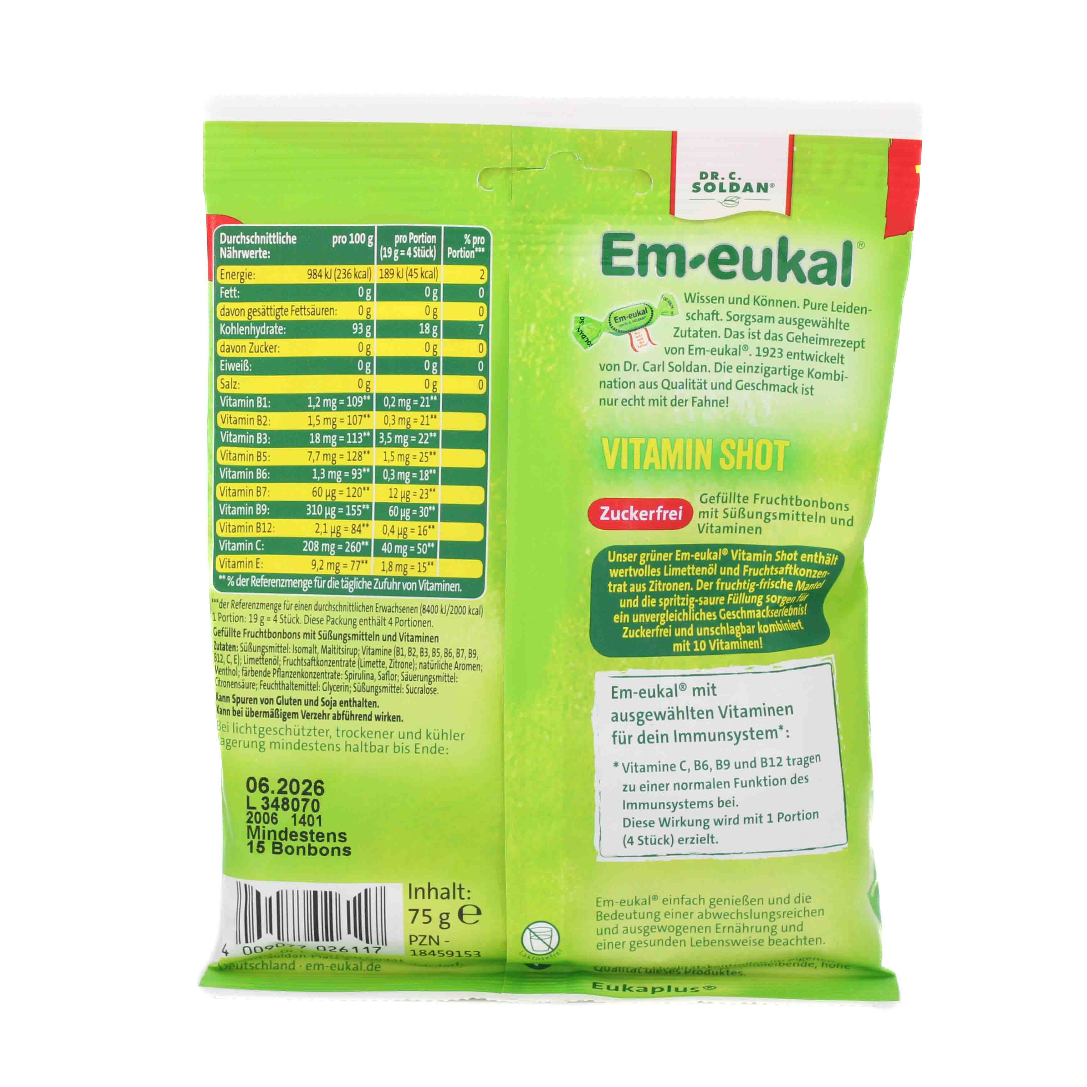 EM-EUKAL Bonbons Vitamin Shot sauer zuckerfrei