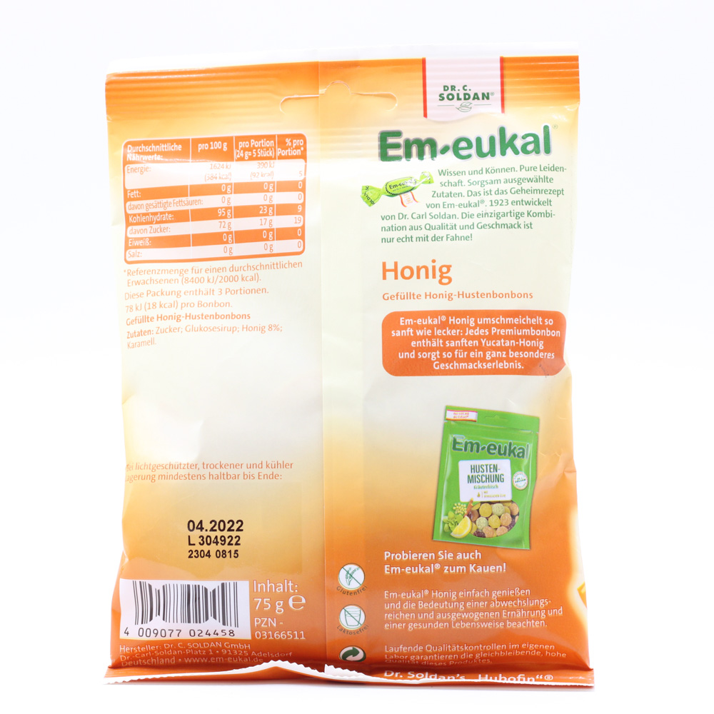 EM-EUKAL Bonbons Honig gefüllt zuckerhaltig