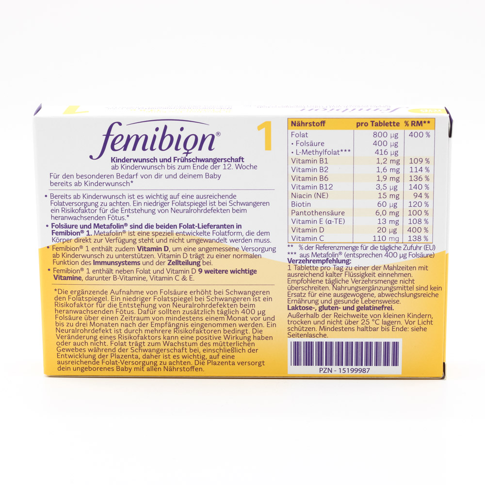 FEMIBION 1 Kinderwunsch+Frühschwangers.o.Jod Tabl.