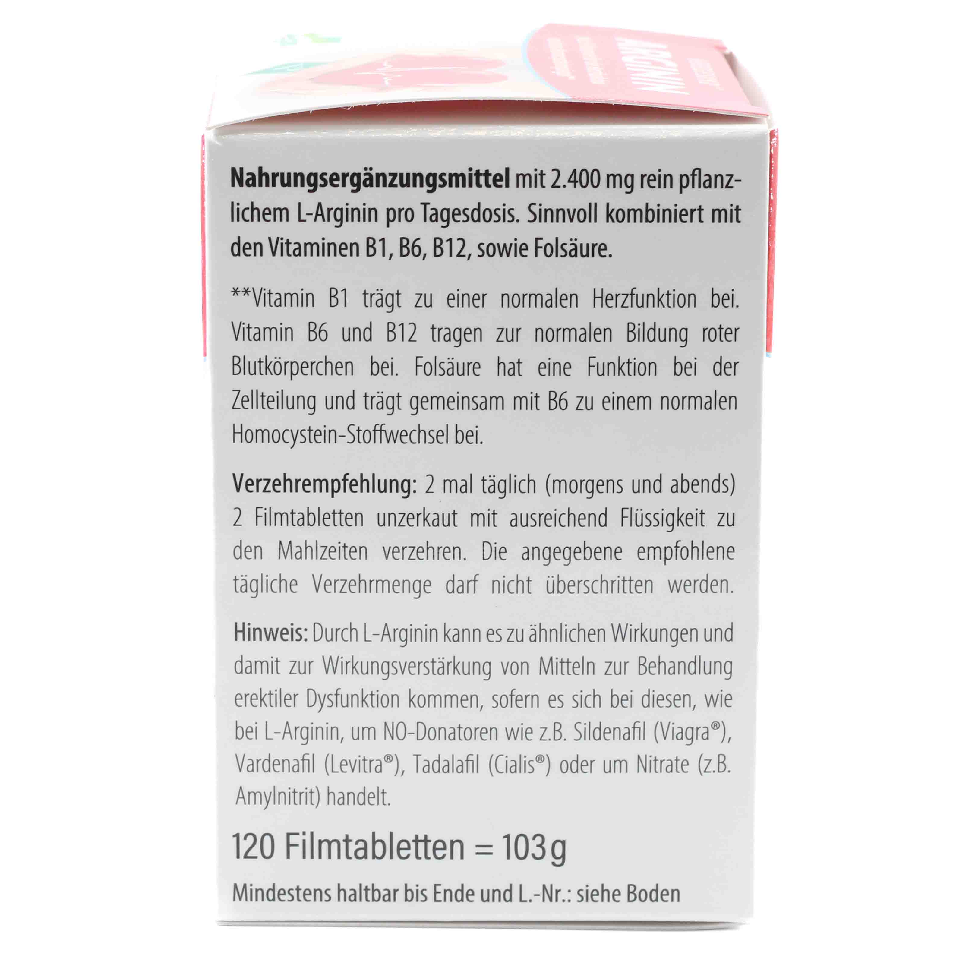 ARGININ HERZGESUND+Vit.B1+B6+B12+Folsäure Filmtab.