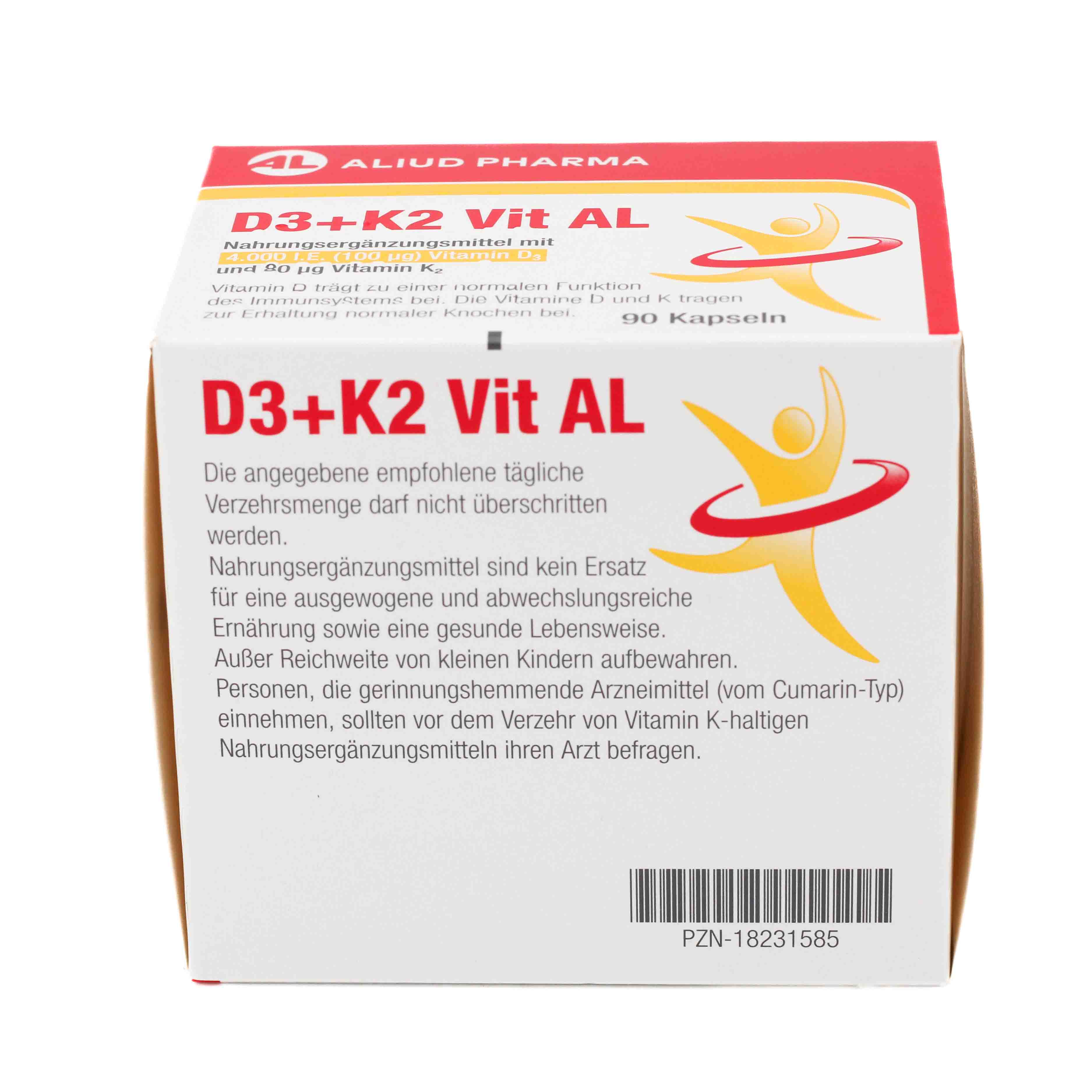 D3 + K2  Vit AL 4000 I.E. / 80 µg Kapseln: ein starkes Duo für die Knochen