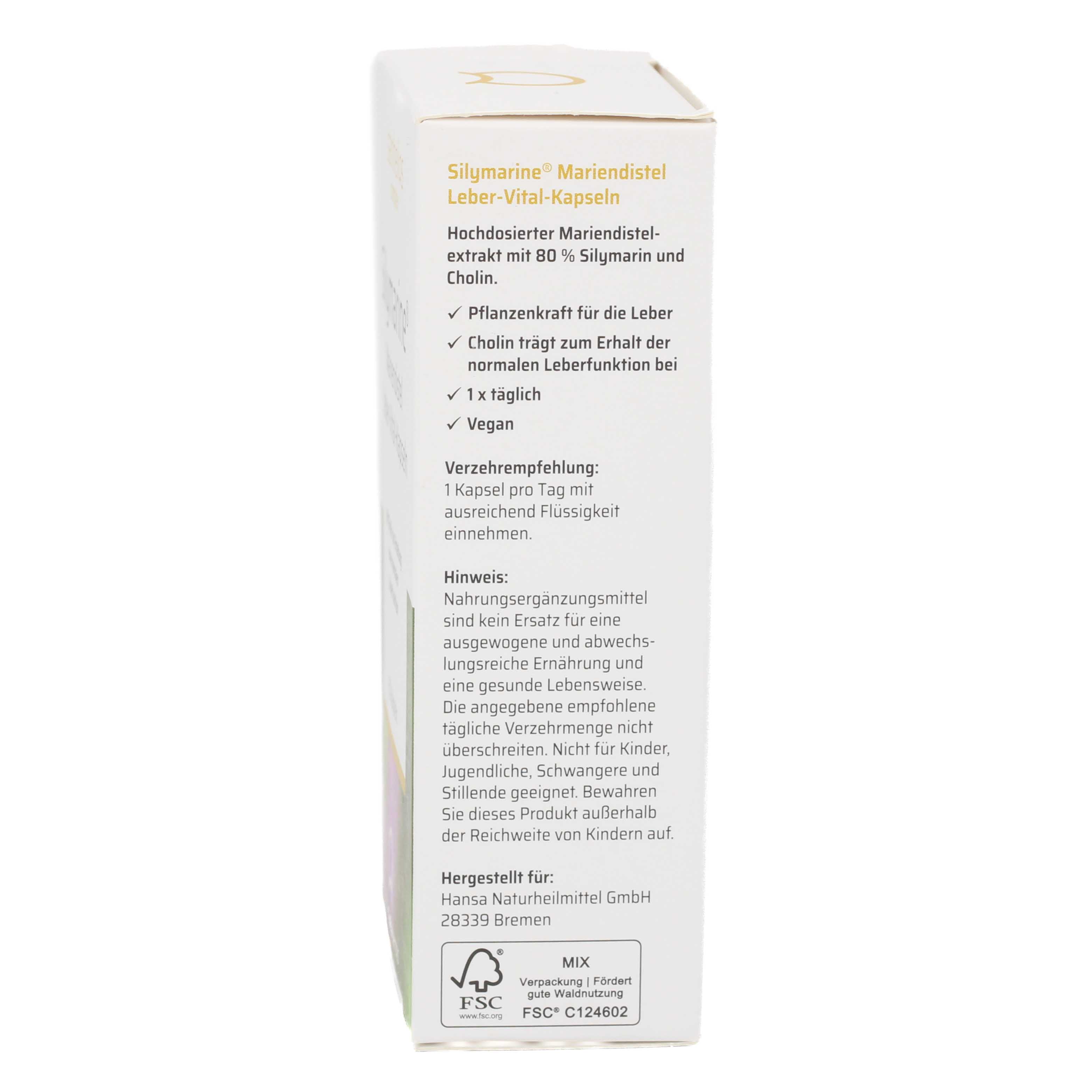 SILYMARINE Mariendistel Leber-Vital-Kapseln