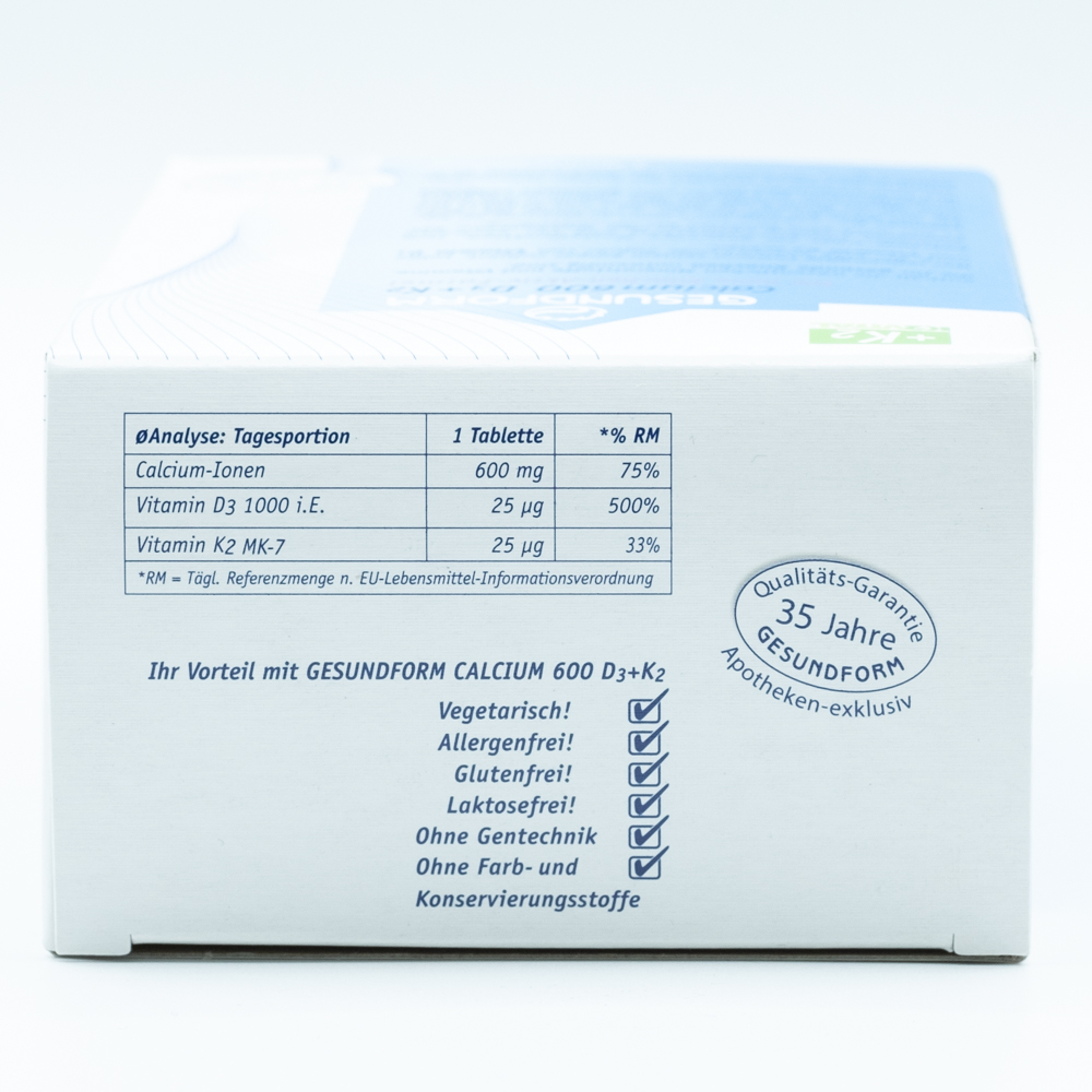 GESUNDFORM Calcium D3+K2 Tabletten