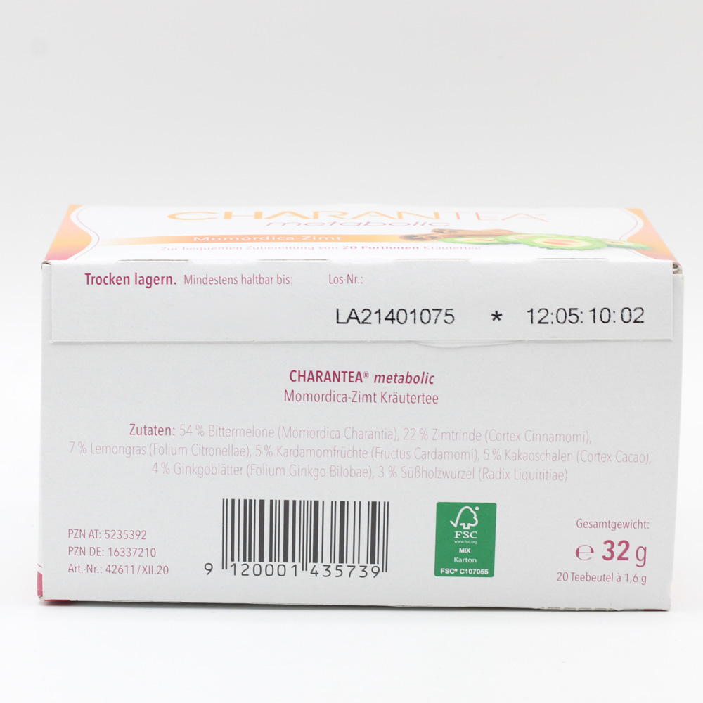 CHARANTEA metabolic Zimt Kräutertee Filterbeutel