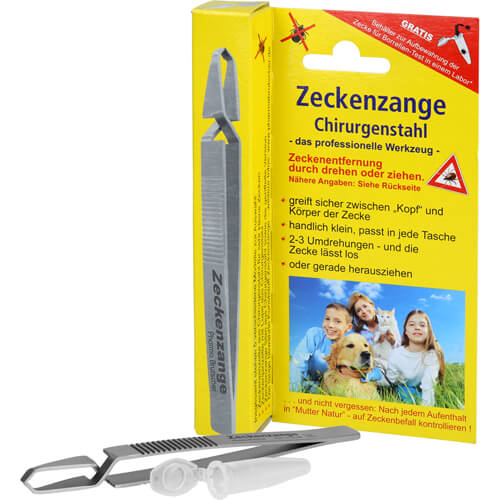 ZECKENZANGE Chirurgenstahl geriffelt