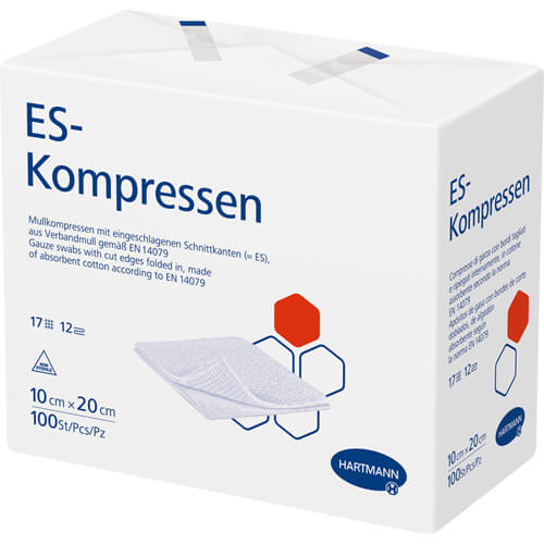 ES-KOMPRESSEN unsteril 10x20 cm 12fach