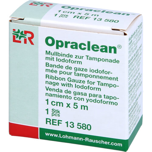OPRACLEAN Mullbinde z.Tampon.m.Jodoform 1 cmx5 m
