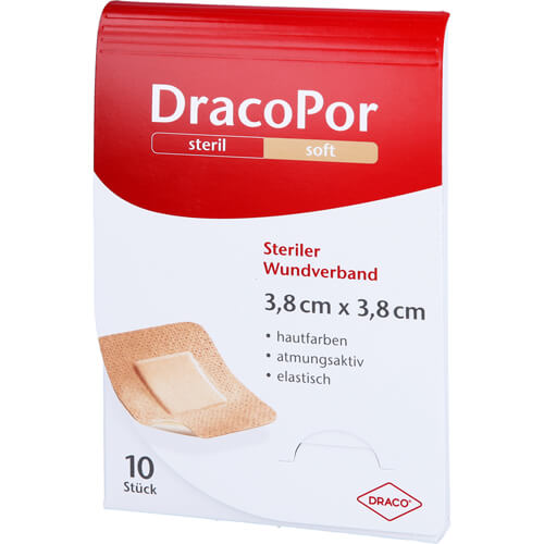 DRACOPOR Wundverband 3,8x3,8 cm steril hautfarben