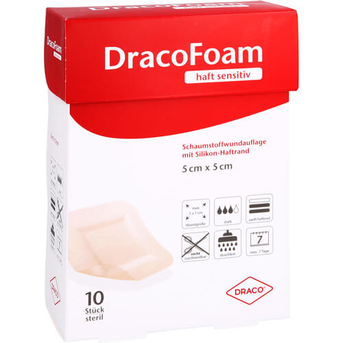 DRACOFOAM Haft sensitiv Schaumst.Wund.5x5 cm