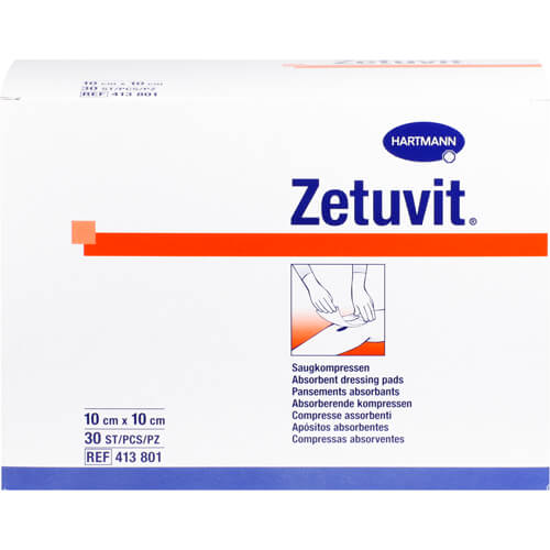 ZETUVIT Saugkompressen unsteril 10x10 cm