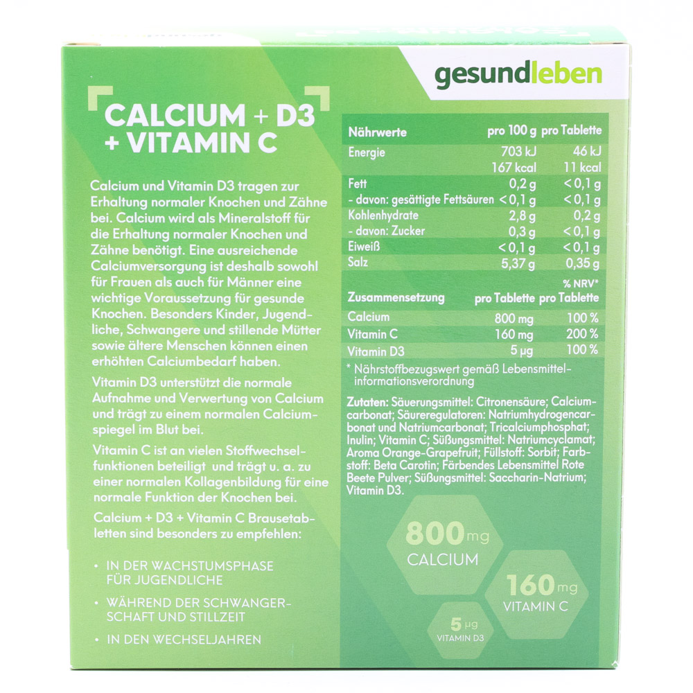 GESUND LEBEN Calcium 800 mg+D3+Vitamin C Br.-Tabl.