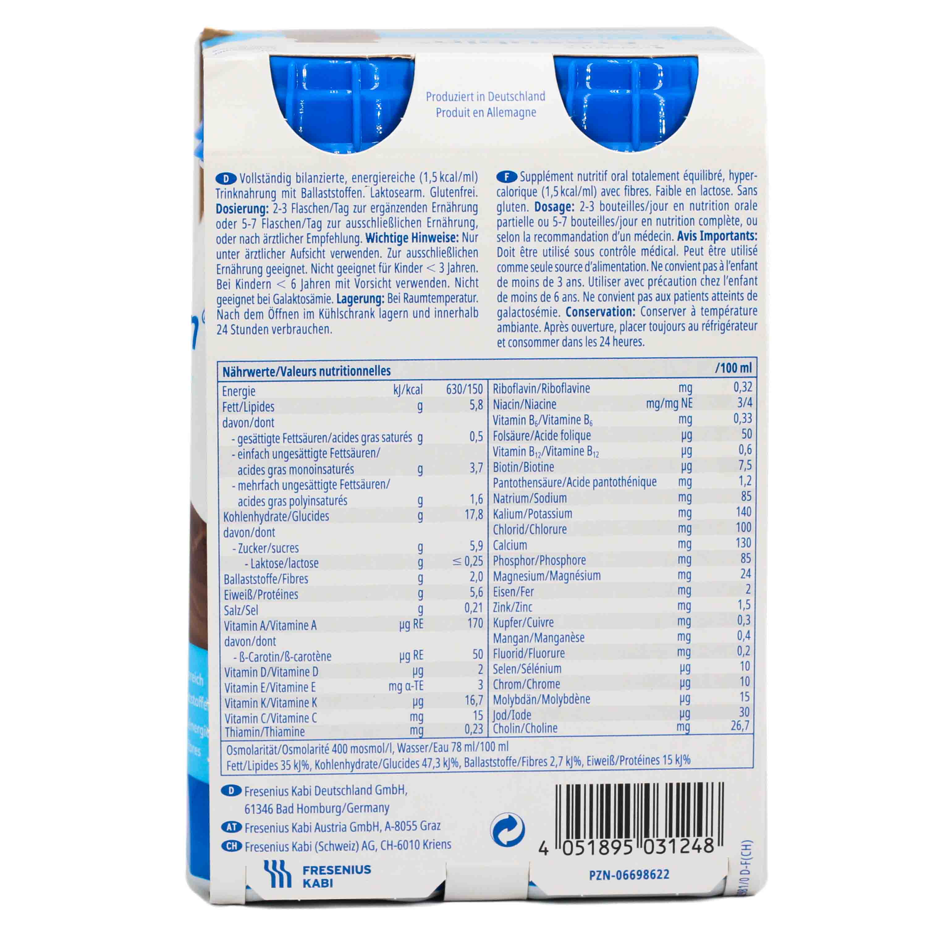 FRESUBIN ENERGY Fibre DRINK Schokolade Trinkflasche Trinknahrung