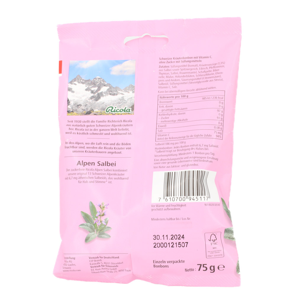 RICOLA o.Z.Beutel Salbei Alpen Salbei Bonbons