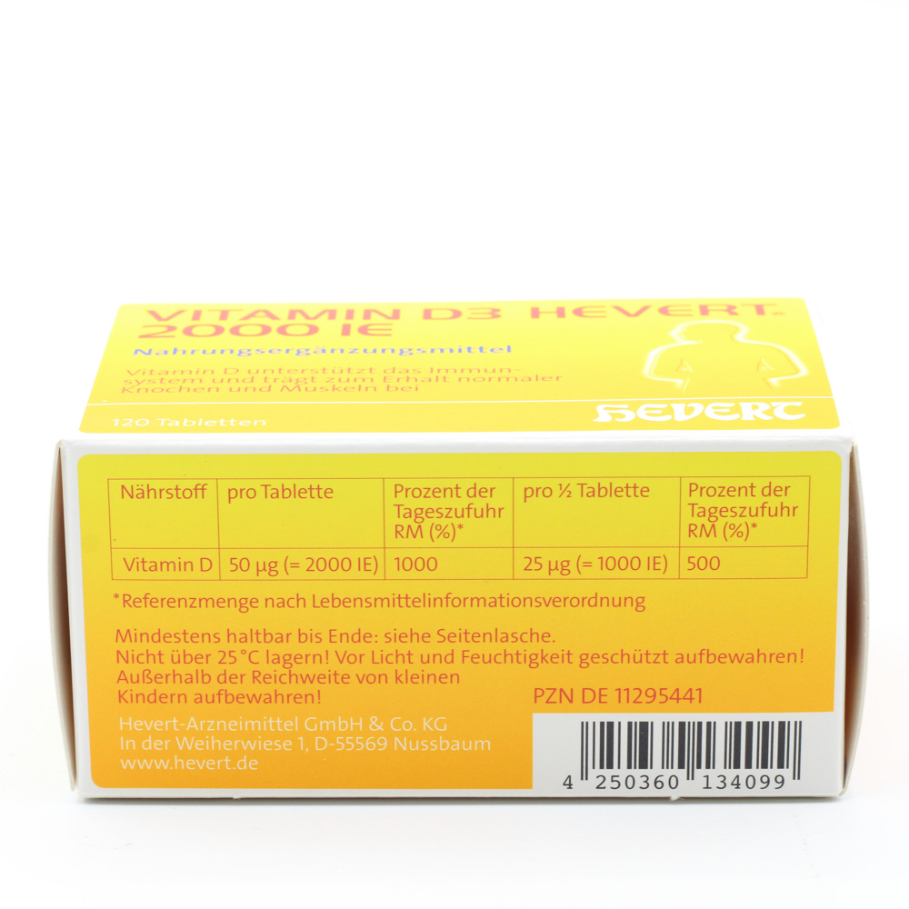 VITAMIN D3 HEVERT 2000 I.E. Tabletten