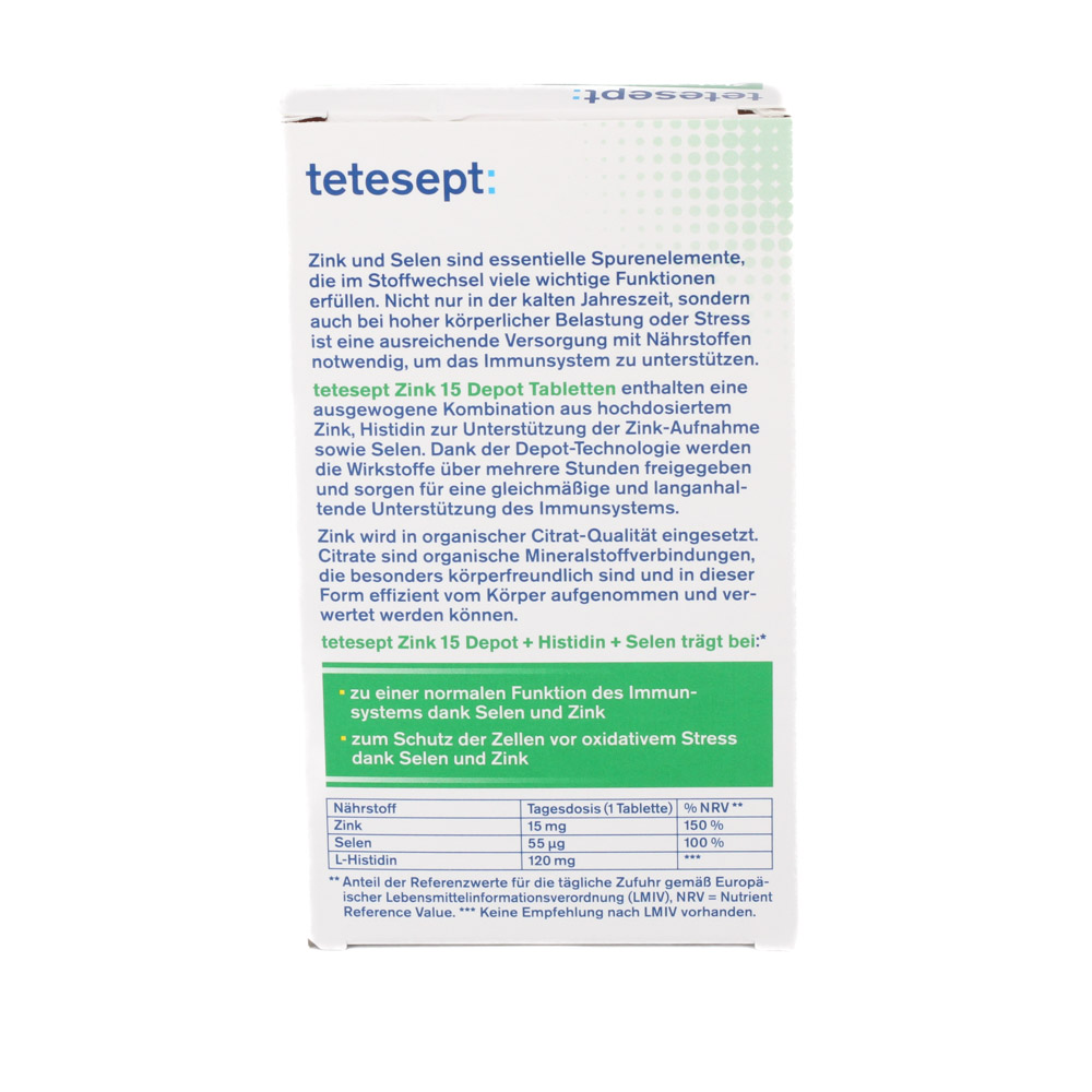 TETESEPT Zink 15 Depot+Histidin+Selen Filmtabl.