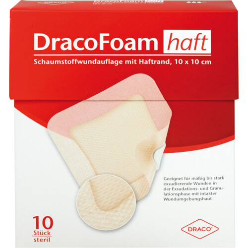 DRACOFOAM Haft Schaumstoff Wundaufl.10x10 cm