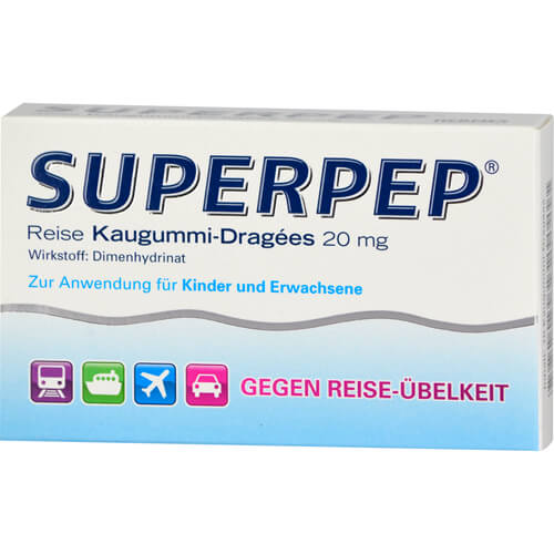 SUPERPEP Reise Kaugummi Dragees 20 mg