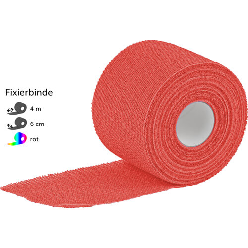 DRACOELFI haft color elast.Fixierb.6 cmx4 m rot