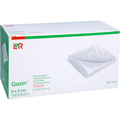 GAZIN Mullkomp.5x5 cm steril 12fach