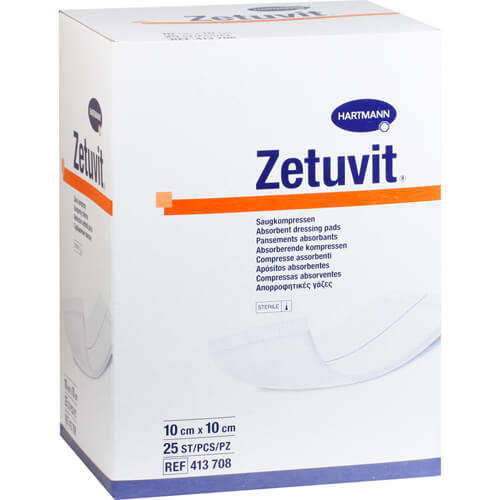 ZETUVIT Saugkompressen steril 10x10 cm