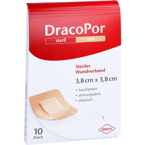 DRACOPOR Wundverband 3,8x3,8 cm steril hautfarben