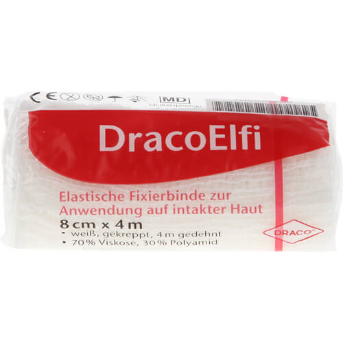 DRACOELFI elast.Fixierbinde 8 cmx4 m gekrep.cello